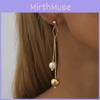 Trendy Fall 2023 Street Style Earrings Asymmetrical Faux Pearl Dangles
