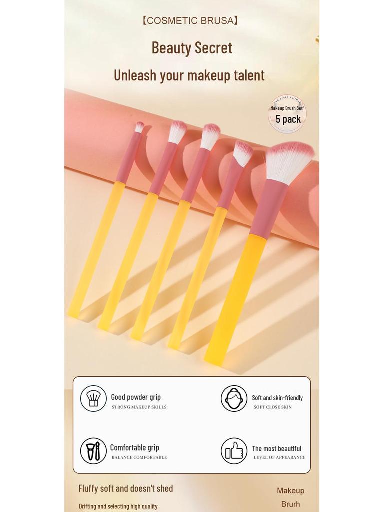 Eyeshadow, Powder, Foundation, Blush, Highlighter, Concealer Makeup Brush Set with Soft Bristles