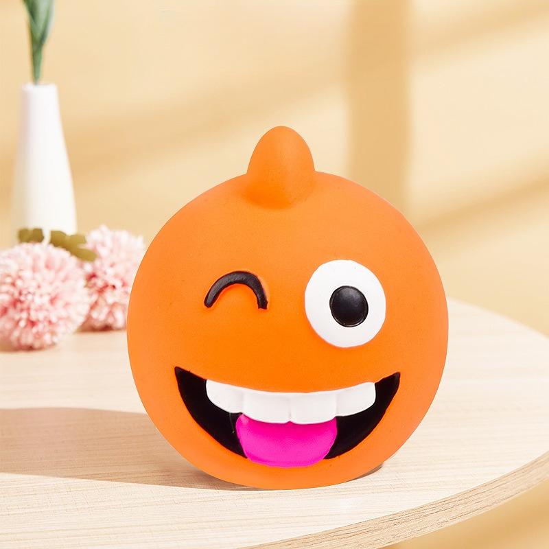 

Dog Sounding Toy With Cute Big Eyeball Design,Pet Durable Latex Chew Interactive Training With Squeaky Dog Toy Ball помаранчевий