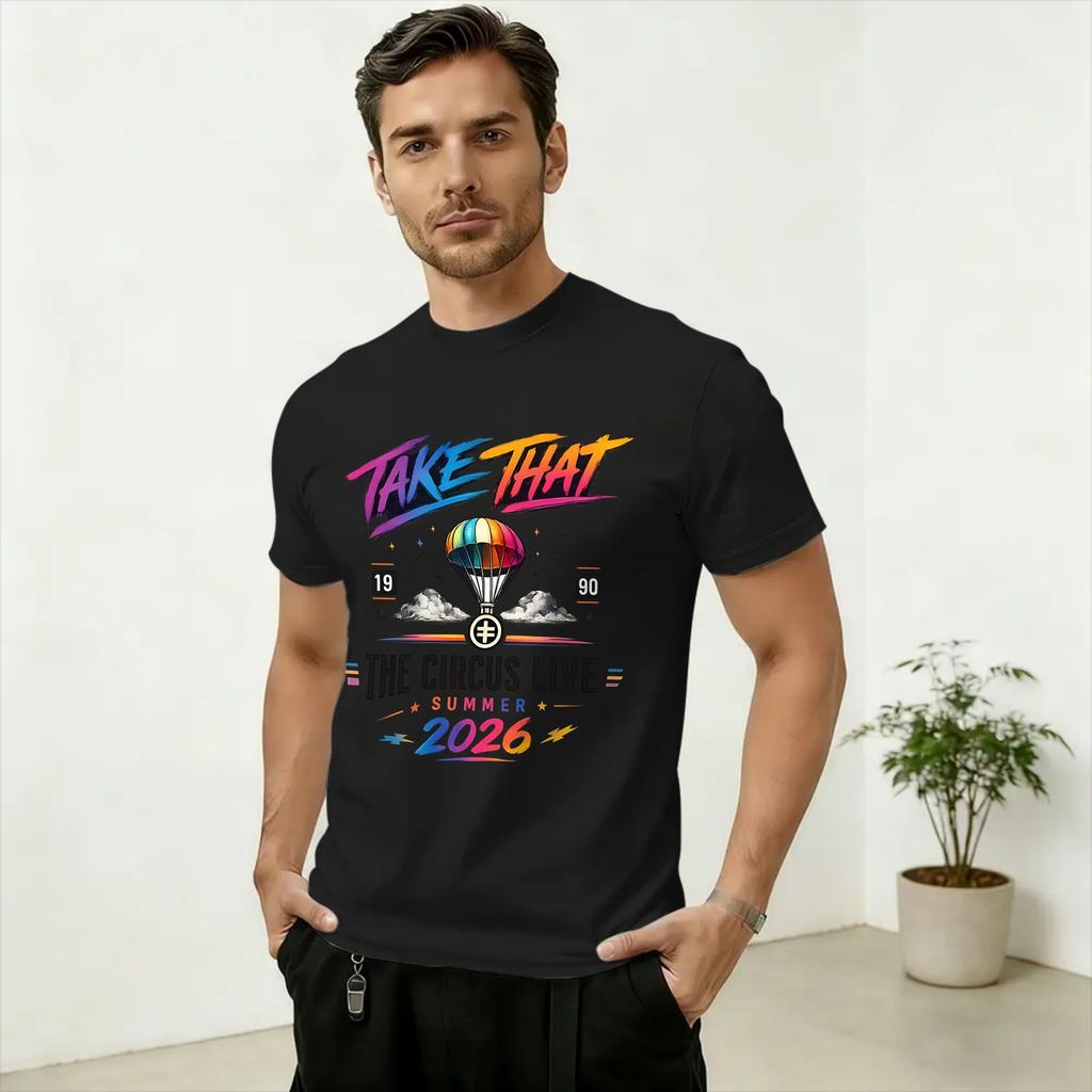 Unisexs TShirt Take That Tour 2026 Summer Live Hipster 100 Cotton Tees Short Sleeve T Shirts Crew Neck Clothes Plus Size