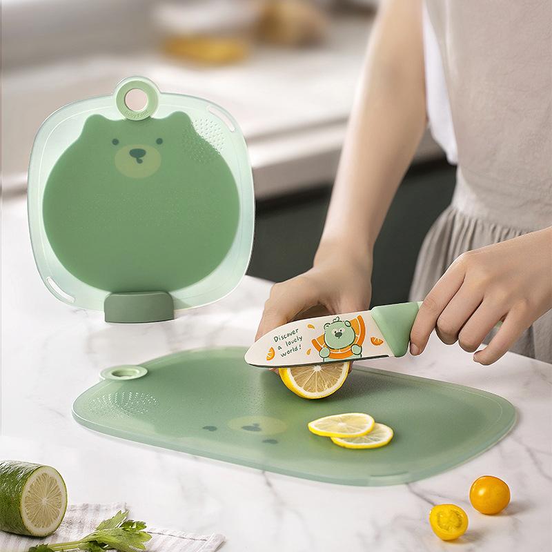 Household Cartoon Chopping Board Kitchen Double-sided Chopping Board Portable Side Boards Multifunctional Cutting Boards for Fruits and Vegetables