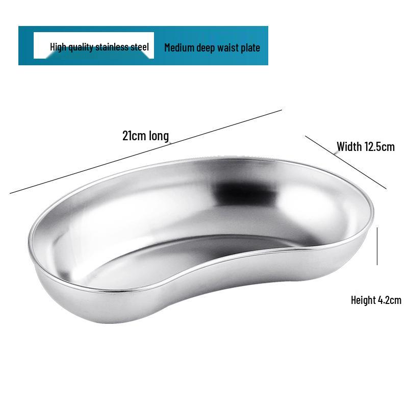 Vas chirurgical grosit din oțel inoxidabil 304 în formă de rinichi, anti-iodofor, tavă de dezinfecție, mare/mediu.