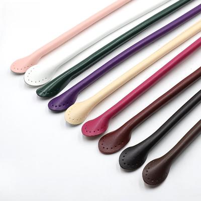 Black Genuine Leather Hand-Sewn 40cm Short Bag Strap - DIY Handbag Accessory