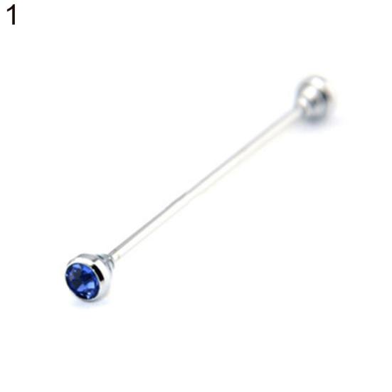 Men's Formal Shirt Collar Pin Rhinestone Bar Clasp Clip Barbell Lapel Stick