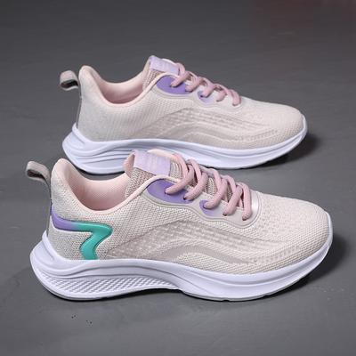 Marken-Sportschuhe Damen Einzelnetz hohl atmungsaktiv Fitness Laufschuhe rutschfest leicht weiche Sohle stoßdämpfend Studenten Freizeitschuhe
