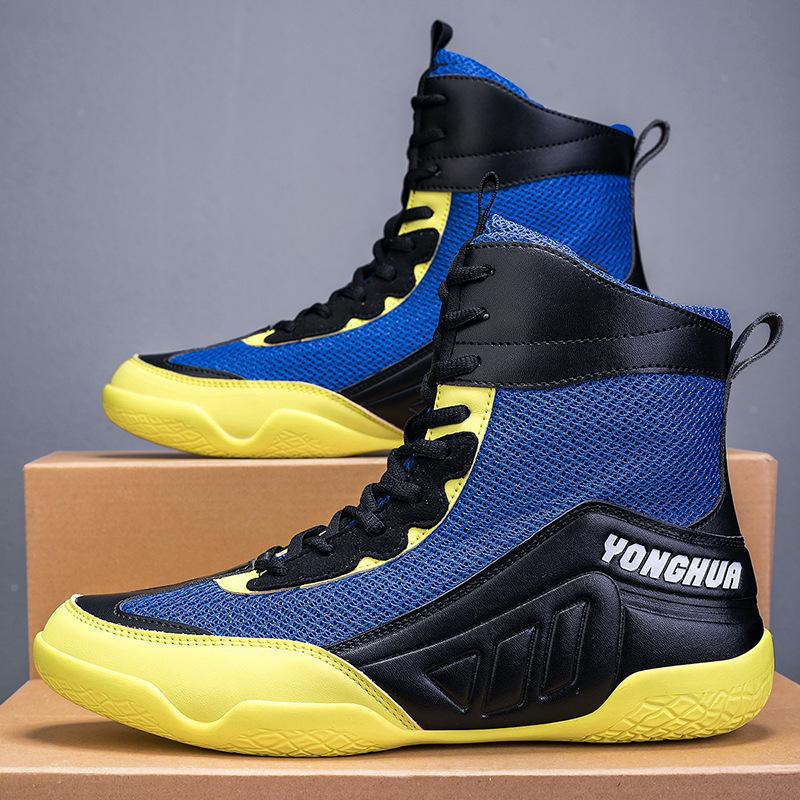 Sports comprehensive training shoes gym indoor squat men's high-top professional boxing shoes women's sanda fighting boxing shoes