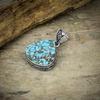 Tibetan Turquoise Gemstone 925 Sterling Silver Jewelry Pendant 1.97" M-31