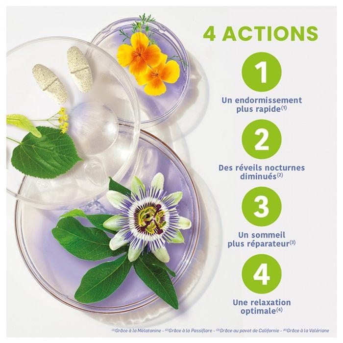 Santarome phyto - somnifor 4 actions - mélatonine 1,9mg + plantes - 30 comprimés