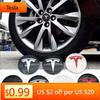 Car Sticker Tesla 4pcs 56mm Tesla Cap Hub Center Cap Logo High Quality Sticker for Tesla Model 3 Y S X Personalized Car Decals C