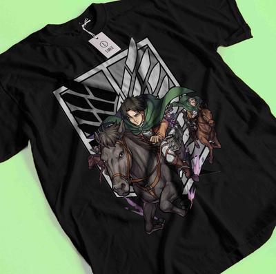Attack On Titan Shirt Levi T-Shirt Eren Mikasa Tshirt  AOT Erwin Hange Armin Tee