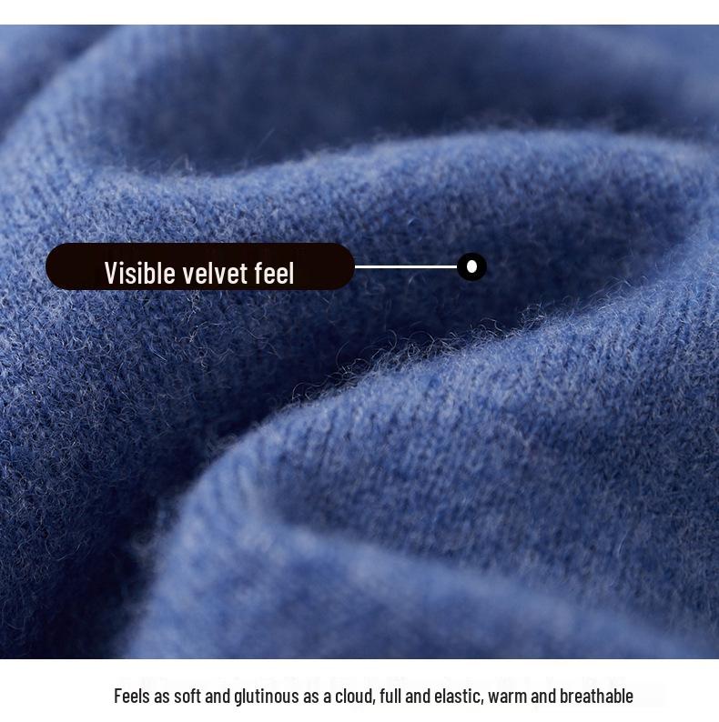 Men's V-neck Wool Cardigan: Autumn/Winter Business Casual Solid Color Long Sleeve, Warm Loose Knit Outerwear.