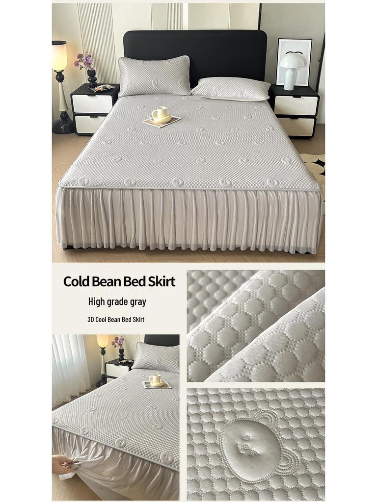 2025 Sommer Kühlmatte aus Eis-Seide – Waschbar, Rutschfest, Spannbettlaken für Zuhause