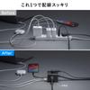 Sanwa Supply GaN Power Strip with USB Fast Charging, PD67W, TAP-B111C3BK