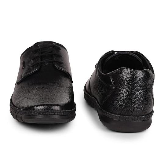 Liberty Healers BRL-10 Men’s Formal Derby Shoes - Black, Tan - Synthetic Leather Lace-Up with Cushioned Footbed - Stylish Wedding and Office Footwear