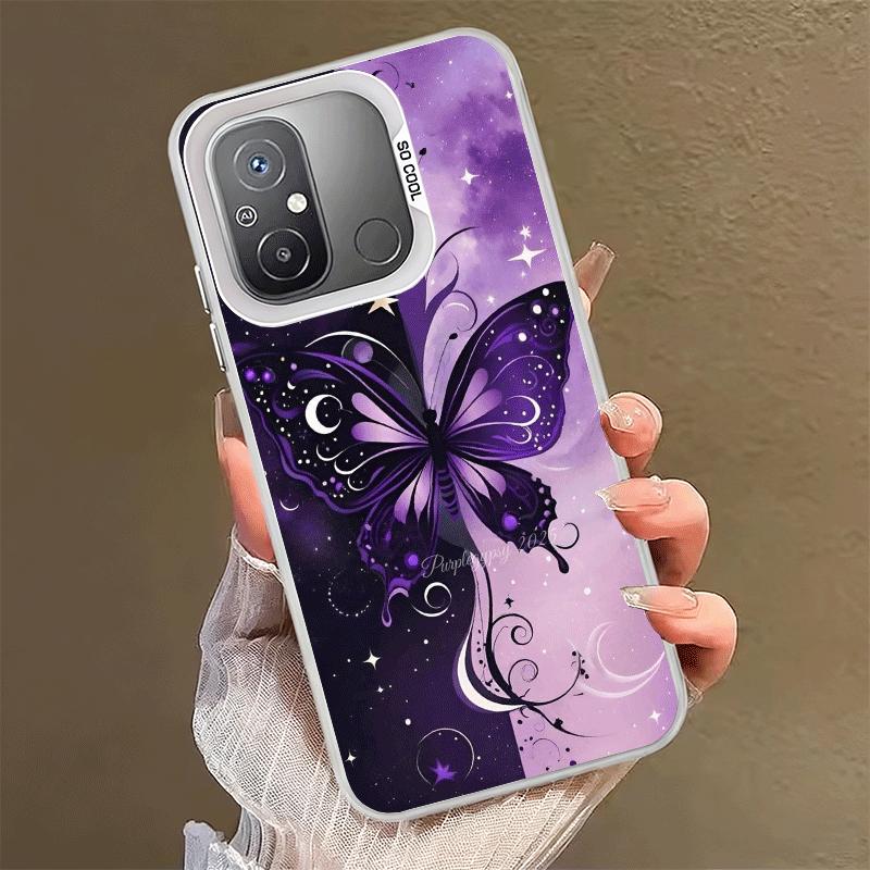 Beautiful Purple Butterfly Shockproof Phone Case for Xiaomi Poco X7 X6 X5 X3 Pro F7 Ultra M8 Redmi 15C 15 14C 13C 12C 10C 13 12