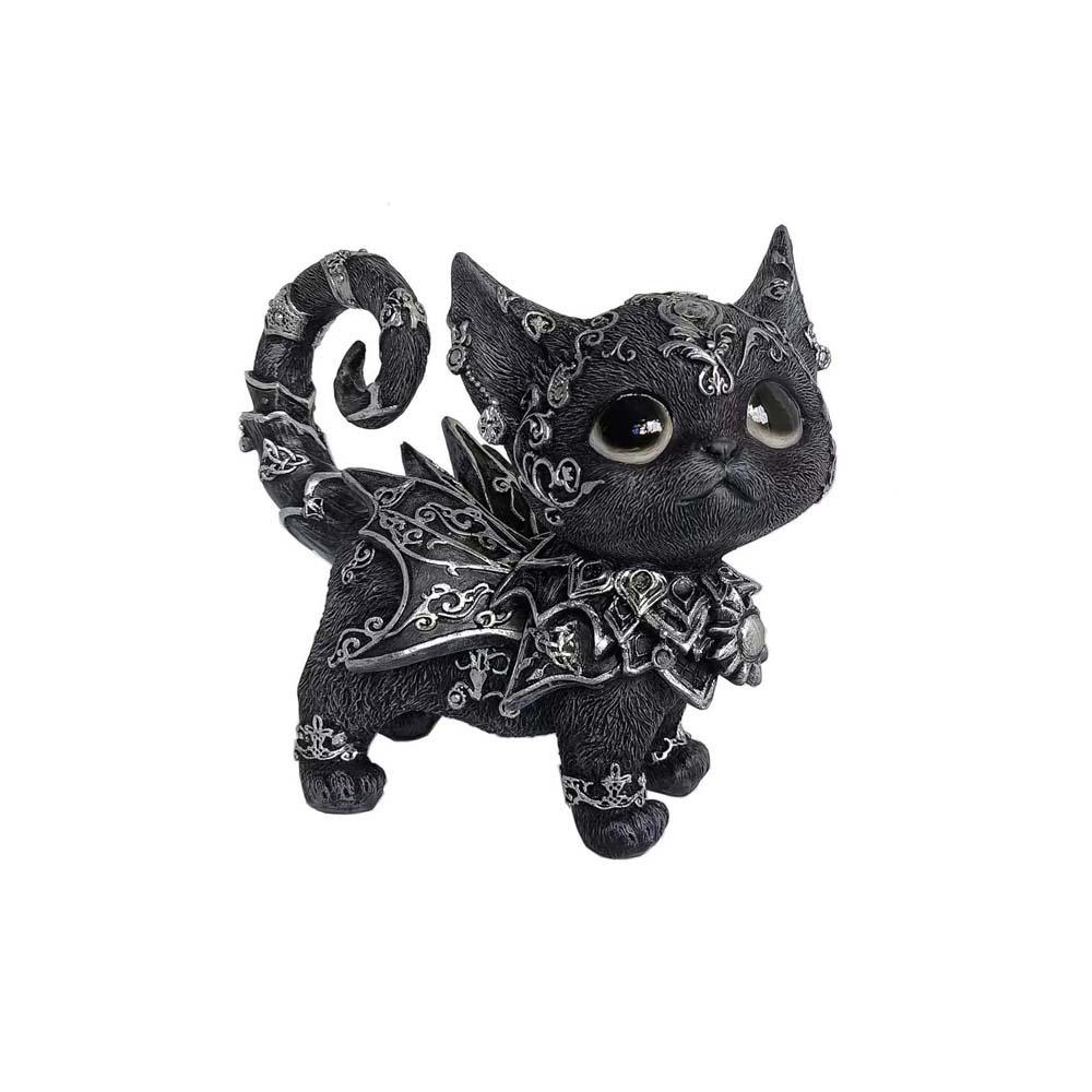 Animal Simulation Model Mysterious Black Cat Statue Cat Action Figure  Living Room Cat 15cm