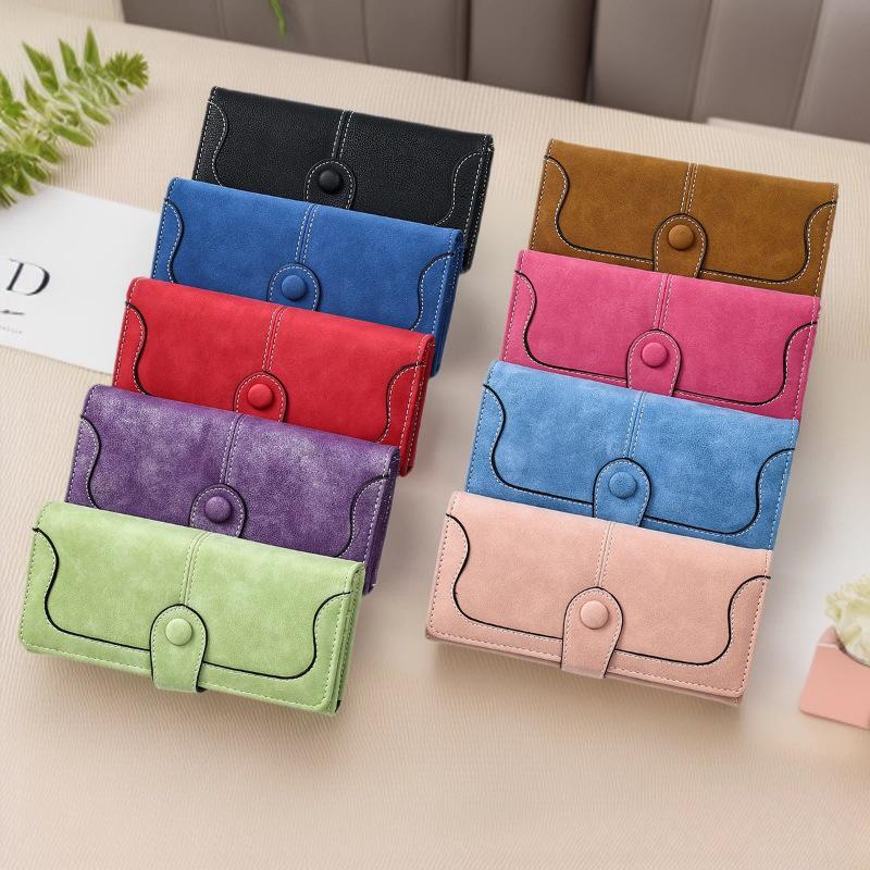 Women's Frosted PU Long Wallet Clutch - Large Capacity, Multi-purpose Card Holder