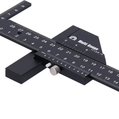 Woodworking Scribing Ruler, T-Shaped Design, Aluminum Alloy Material, T-Shaped Carpenter's Ruler, Carpentry Dash Gauge