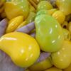 Fargeendrende Squishy Mangoskall Stressball Mango Squishy Fidget Ball Leketøy ASMR Sensorisk Stressavlastningsleketøy for Voksen