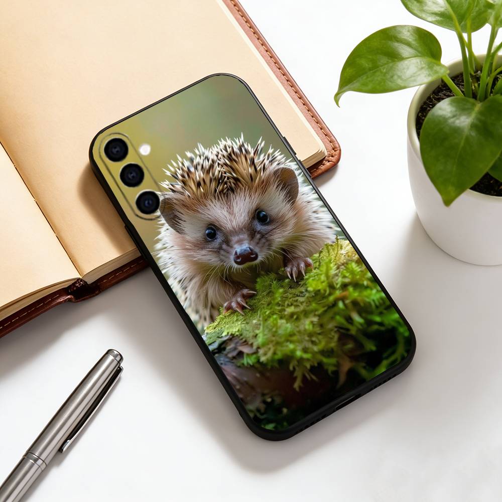 Cute hedgehog Phone Case For Samsung Galaxy A73,A72,A71,A70,A53,A52,A51,Others Soft Black Cover