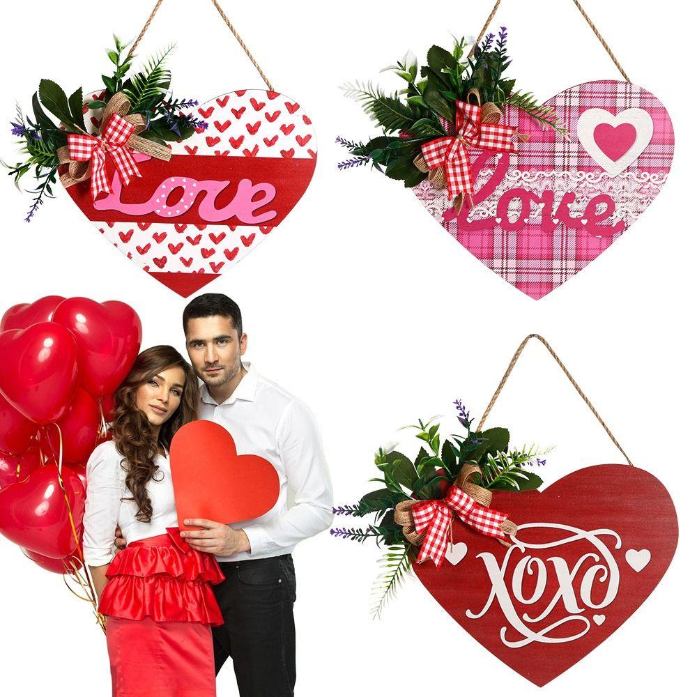 

Romantic Valentine s Door Hanger Heart Shaped Door Sign Pendant Festival Decorations Style 3