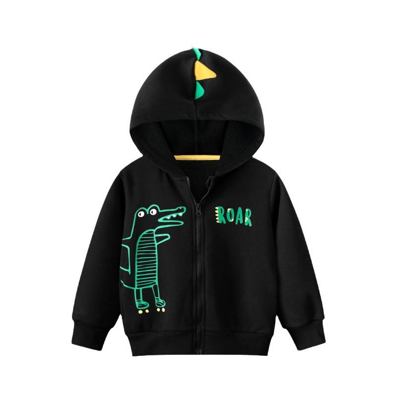27kids Children's Autumn/Winter Zipper Fleece-Lined Sweatshirt for Baby Boys