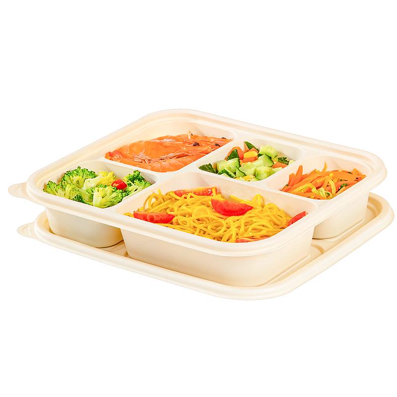 Temeiju Eco-Friendly 5-Compartment Disposable Meal Boxes