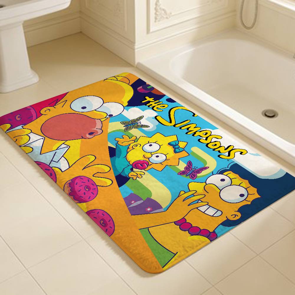 Funny S-Simpsons Cartoon Entrance Door Mat Washable Non-Slip Living Room Sofa Chairs Area Mat Kitchen Welcome Doormat