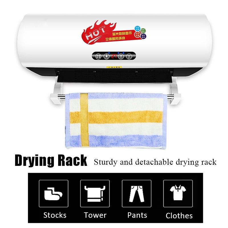 2000W LED Air Conditioning Electric Heater Air Conditioner Wall Mounted PTC Electric Heater 8 Hour Timer Heater 56.8*18.2cm