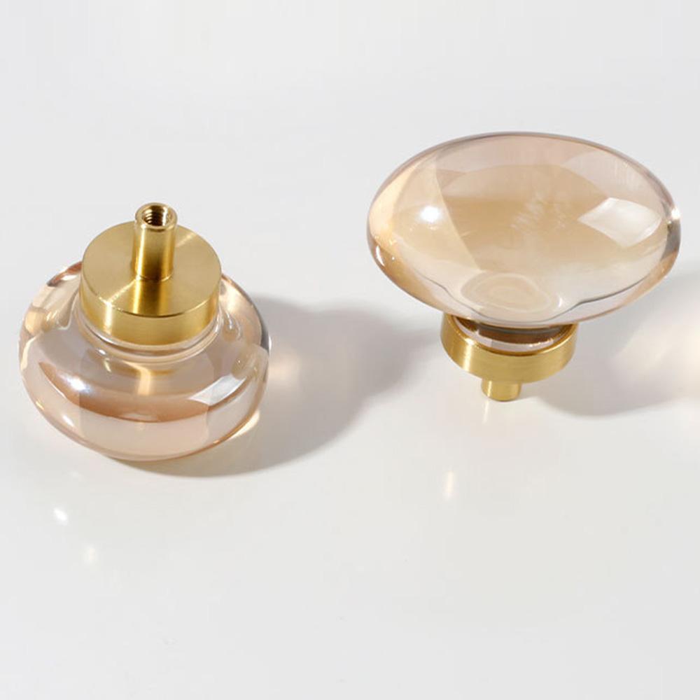 8062 Brass Crystal Egg-Shaped Drawer Pull Knob Cabinet Furniture Wardrobe Luxury Door Handle
