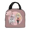 Charlie And Vaggie Valentines Hazbin Hotels Insulated Lunch Bag for School Cooler Thermal Food Box Tote Lunch Boxes Container