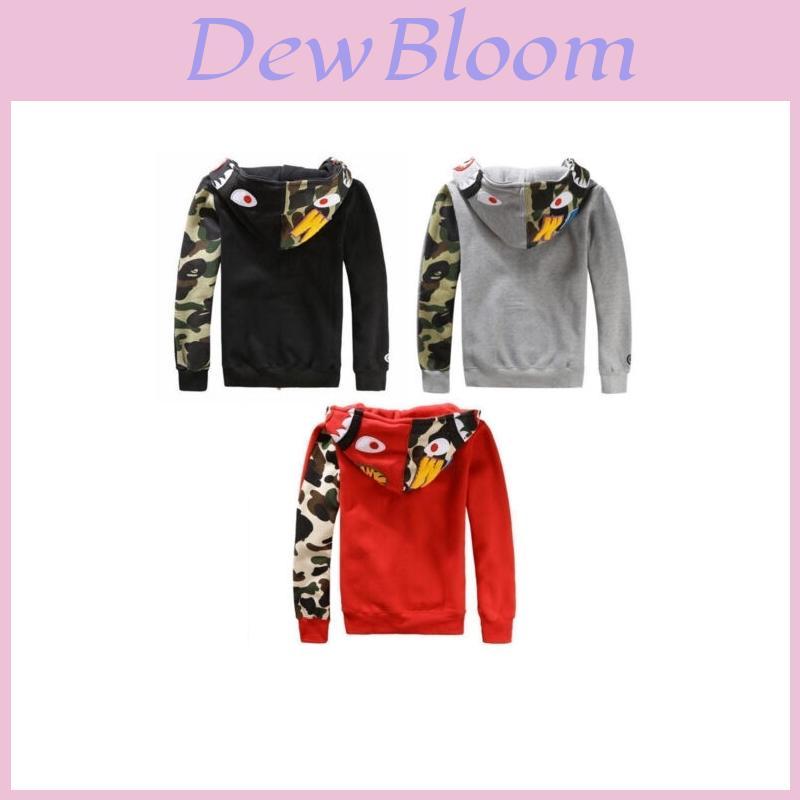 A Bathing Ape Sweat Kapuze Herren Hai Jacke Camouflage Pullover Jacke Schwarz Groß