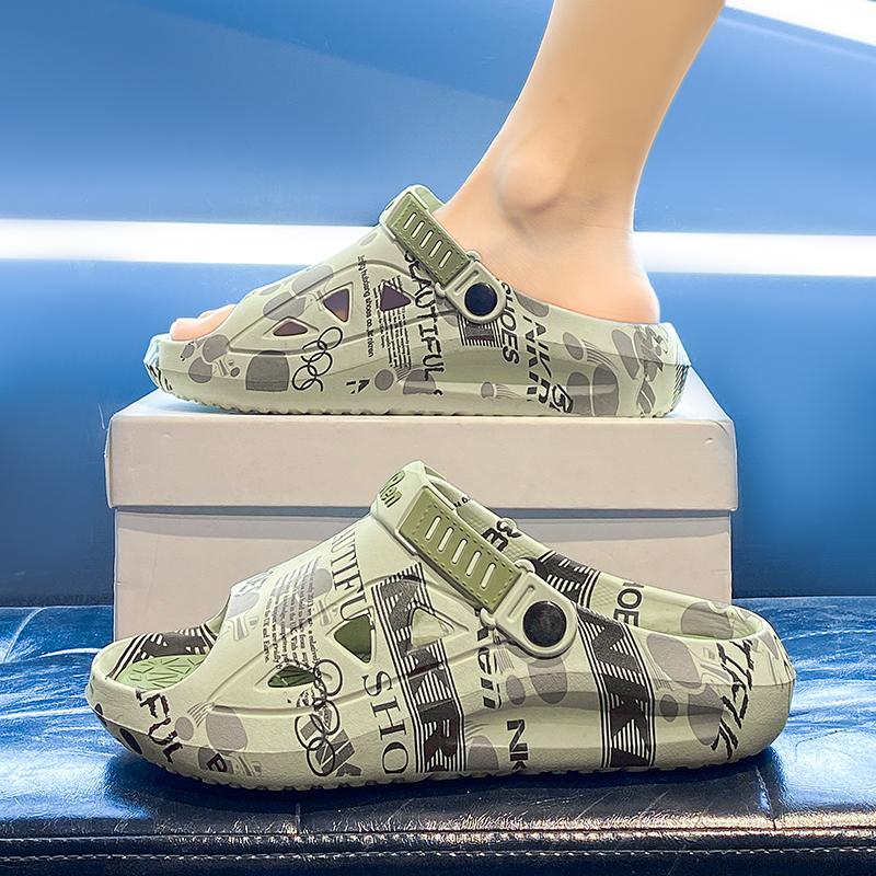 New Men's Sandals Big Size Thick-soled Lightweight Slippers Men's Fashionable Casual Sports Sandals Breathable Beach Shoes Men