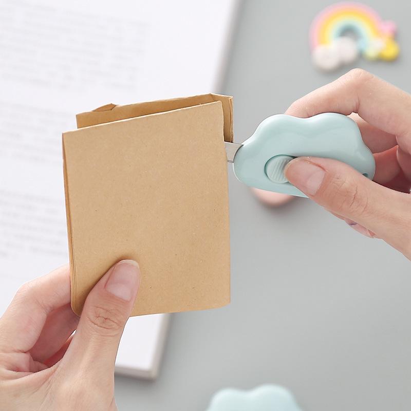 Mini Pocket Cloud Art Utility Knife Box Knife Paper Cutter Craft Wrapping Refillable Blade Stationery