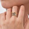 Chic 6Pcs Interlocked Stacking Rings for Women Girls Gift Jewelry, 10MM Stainless Steel Plain Statement Band anillo femenino