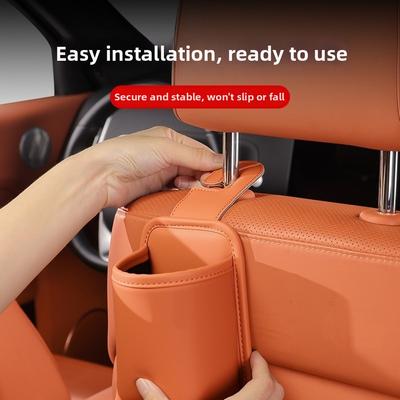 Water Cup Holder Seat Back Organizer PU Leather Multi-Functional Organizer  Vehicle Organization