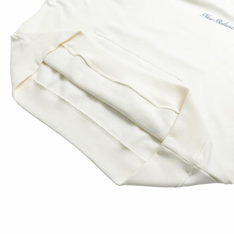New Balance Sweatshirts Men's Ivory White Hooded Moderate Regular