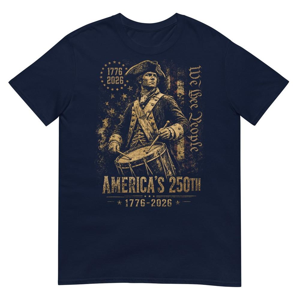 Americas 250th Anniversary Revolutionary Soldiers Patriotic TShirt S