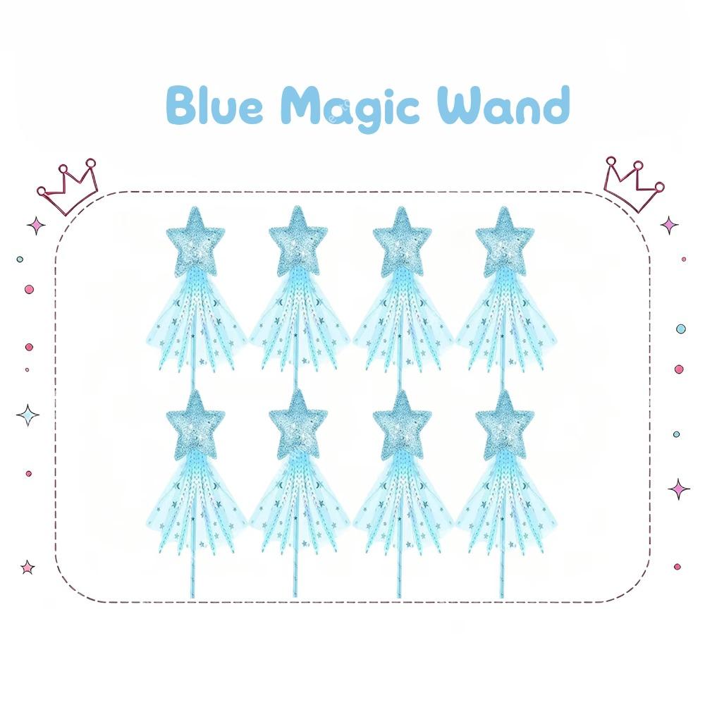 8-48Pcs Glitter Star Magic Wand Fairy Wand Tassel Glitter Sequins Princess Crowns Headband for Kids Birthday Party Gifts Wedding