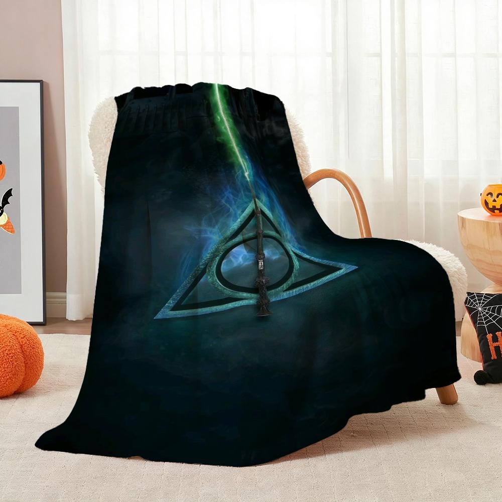 Hogwarts Magical Essentials Theme Blanket Fluffy Plush Throw Blanket For Living Room Gaming Room Home Party Decor Christmas Gift