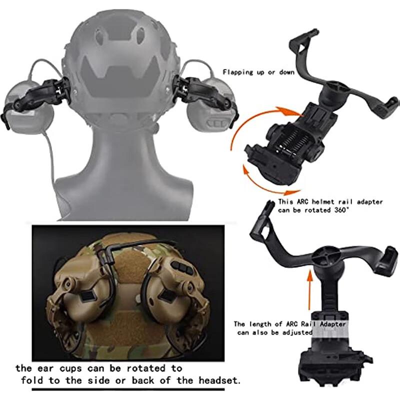 Tactical Headset Earmuff Bracket for Helmet Rails