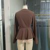 Korean Style Slim Fit Long Sleeve Top for Women - Flattering and Elegant Autumn/Winter Wear