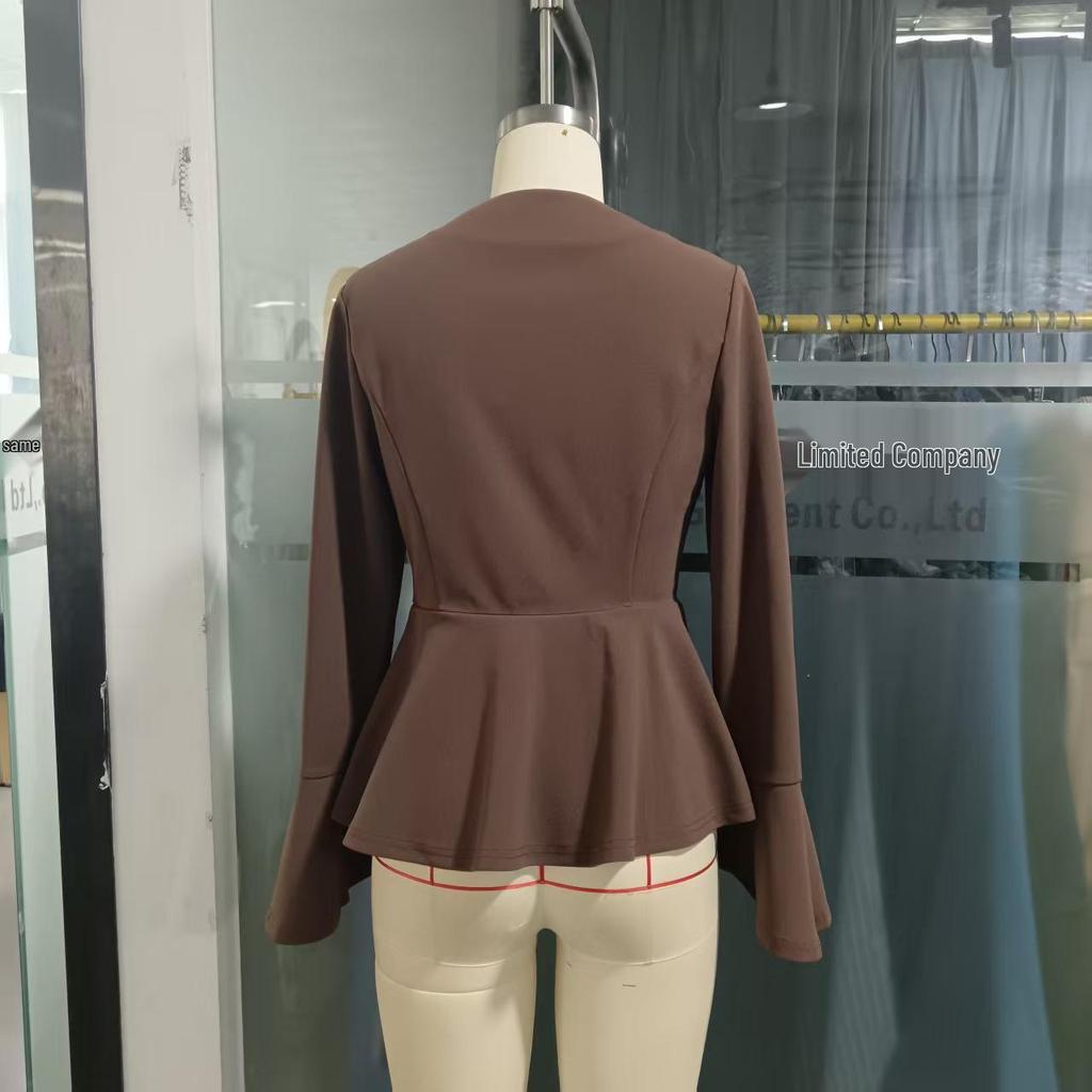 Korean Style Slim Fit Long Sleeve Top for Women - Flattering and Elegant Autumn/Winter Wear