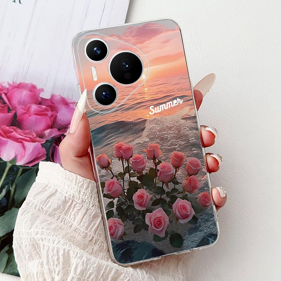 For Huawei Pura 70 Pro Plus Case Colorful Flower Painted Cover Soft Slim Phone Case For Huawei Pura 70 Ultra Pura70 Pro 5G Shell