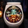 Peel And Stick Toilet Decorations Happy Halloween Sticker, Pumpkin Ghost Lid Decorative Stickers for Home Waterproof Decal Bathroom Party Decoration
