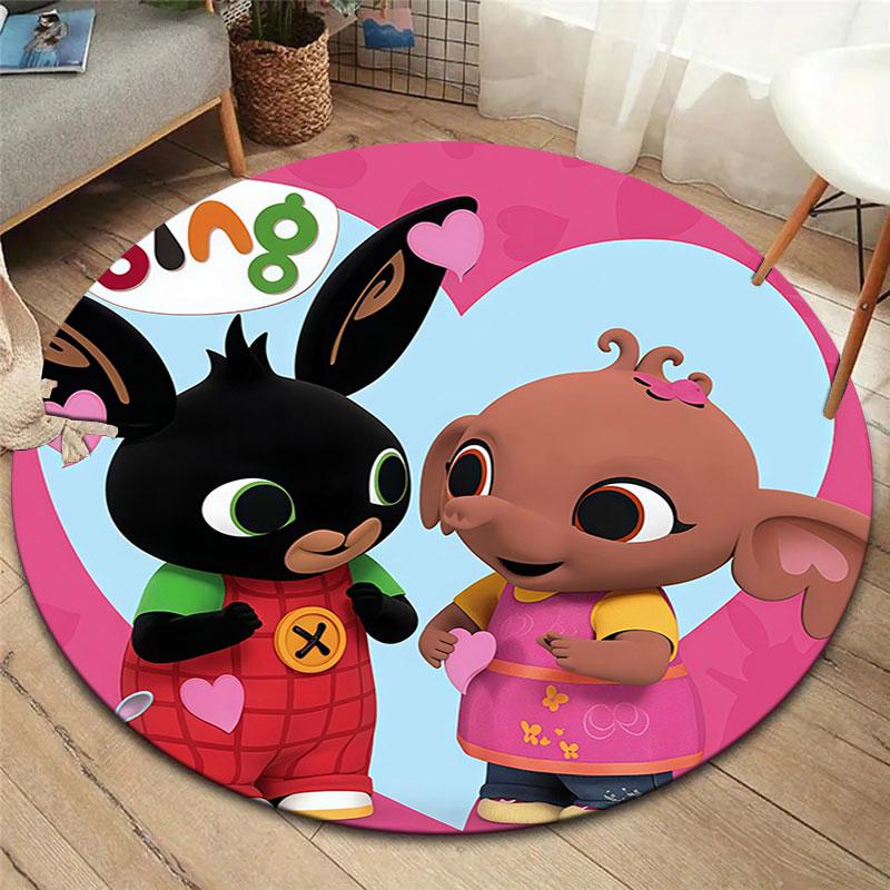Bing Round Area Rug,Carpet Rug for Living Room Bedroom Sofa Playroom Decor,Non-slip Floor Mat