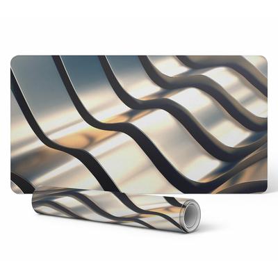 Podkładka Gamingowa Pod Mysz I Klawiaturę Faliste Linie Metalu 90X45 Cm