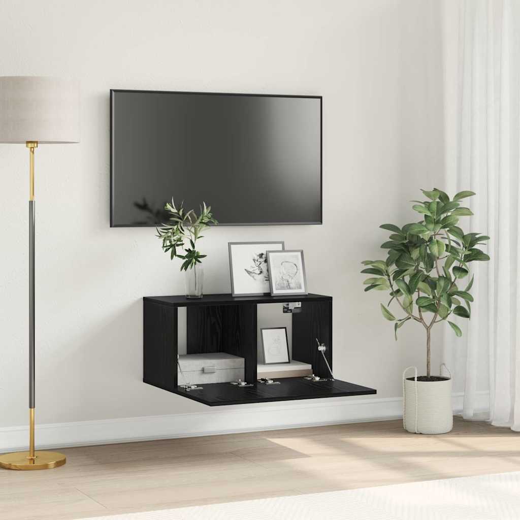 TV Cabinet Set 60 x 30 x 30 cm Black Engineered Wood