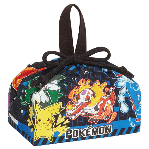 Skater Children's Drawstring Lunch Bag, Made in Japan, Pokemon Design, Size 25, Boys, KB7-A