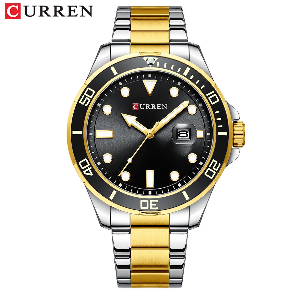 CURREN 8388 Men's Large Dial Calendar Waterproof Business Steel Band Watch